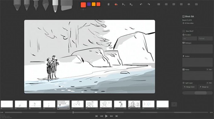 A screen shot of Storyboarder