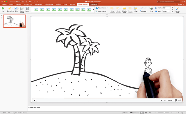 Whiteboard animation video in a PowerPoint