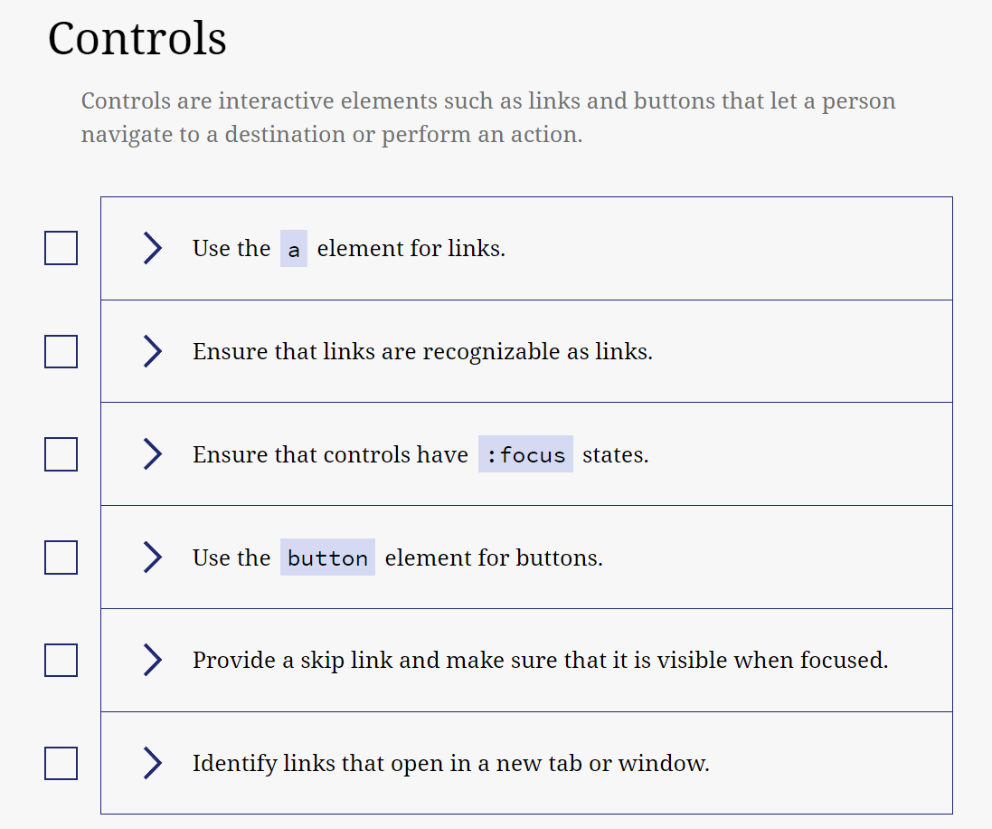 A11Y project for making websites more inclusive. One of the accessibility resources available