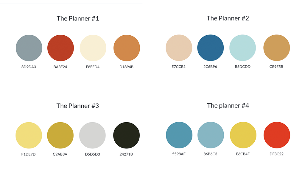 Example of planner colors