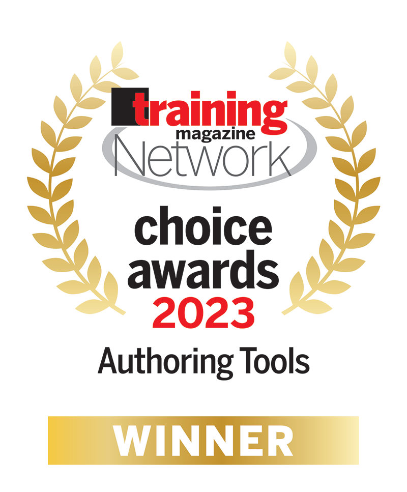 Training Magazine Network Choice winner 2023 for video authoring tools: awards image
