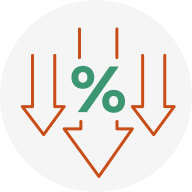 phishing rates down 50% icon